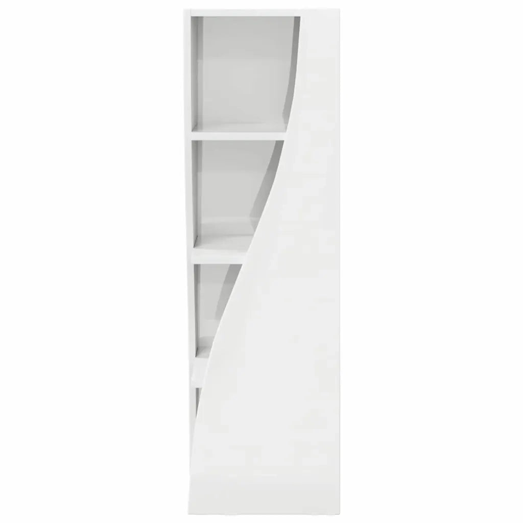 Mobile angolare Bianco Lucido 32x32x102cm Legno multistrato 889859