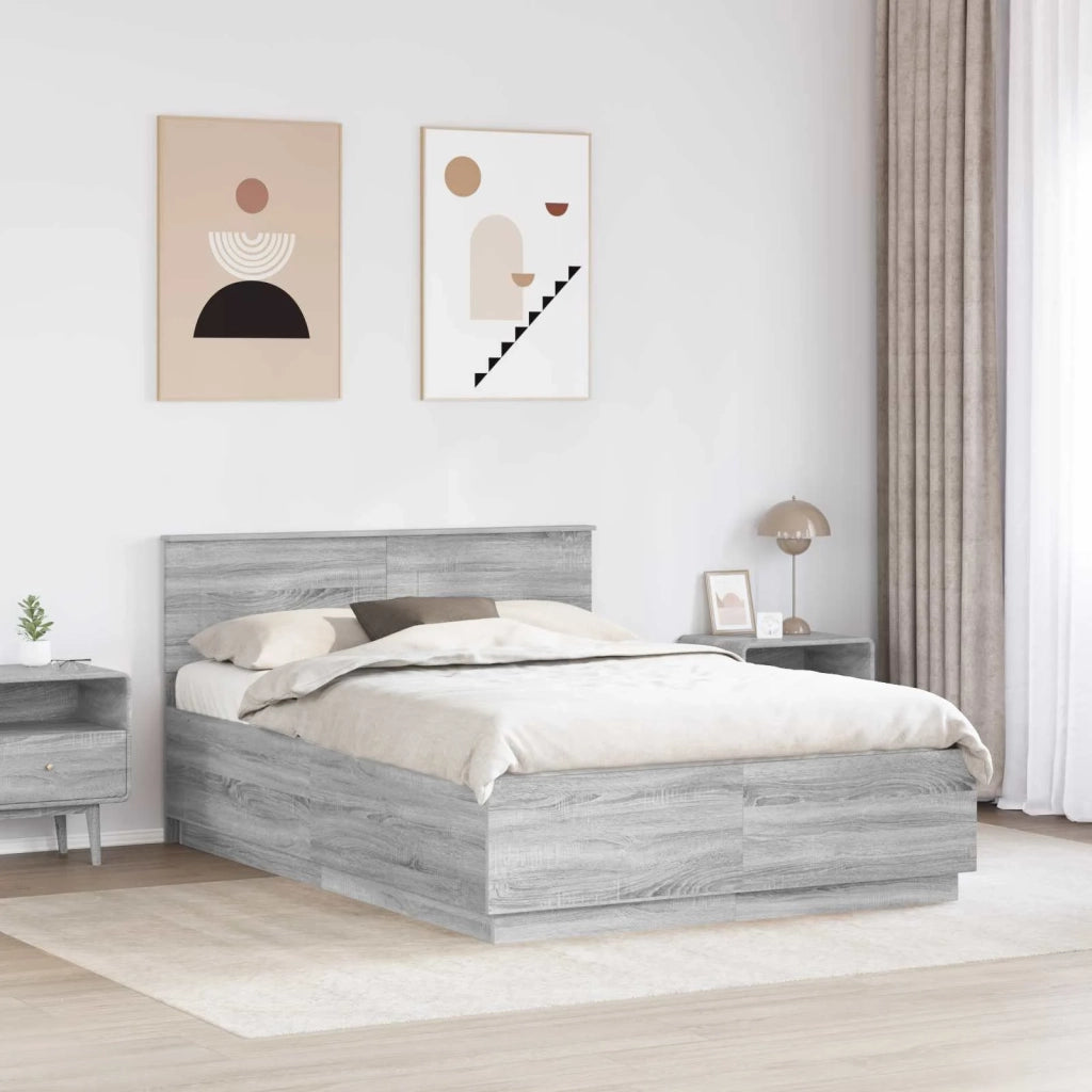 Struttura del letto con testiera Grigio Sonoma 140 x 190 cm 3408164