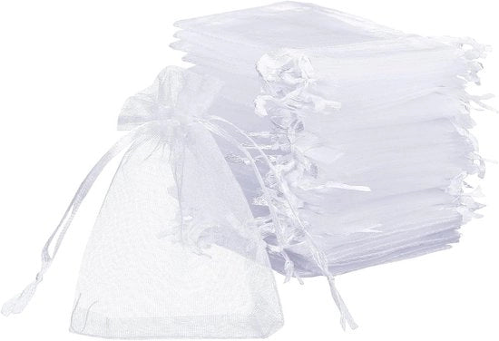 Sacchetto di organza bianco da regalo - Sacchetto da regalo 7x9 cm - Sacchetto di organza per regali, gioielli, caramelle e decorazioni festive