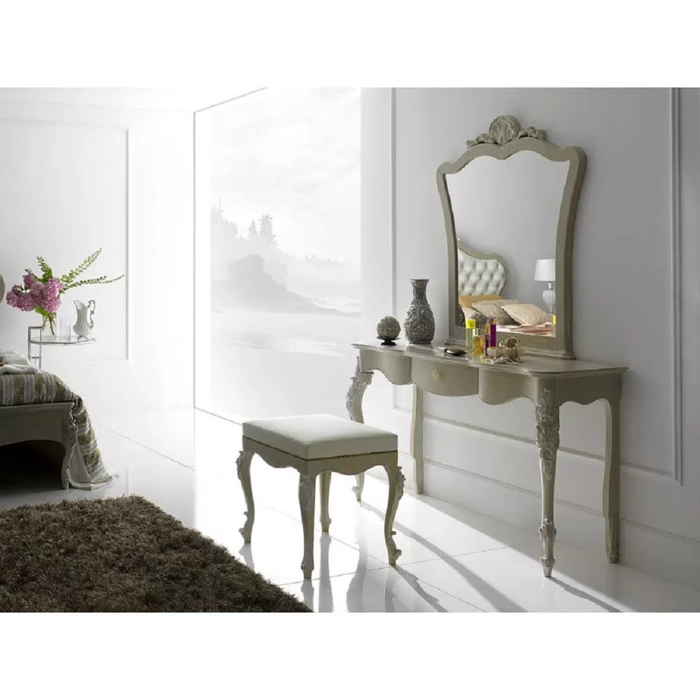 Consolle classica sagomata 1 cassetto in legno bianco l.142 p.46 h.83 - Mobili 2G