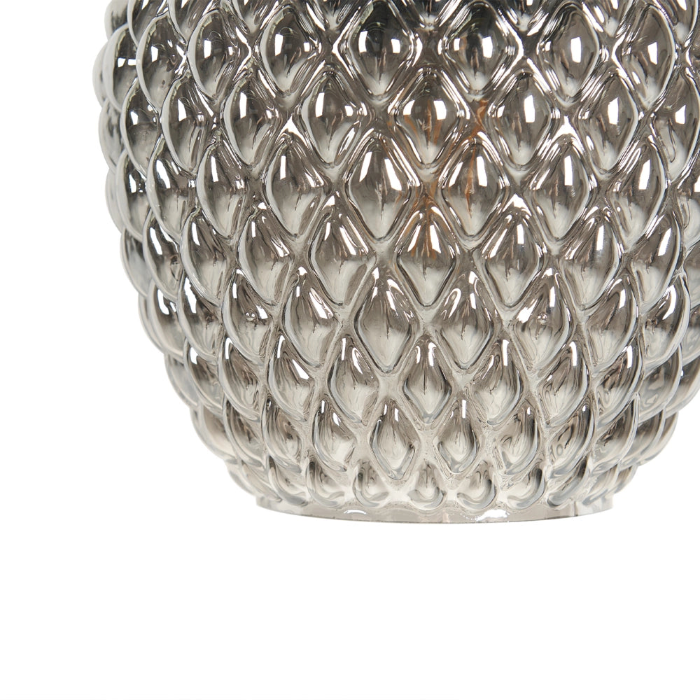 Lampada da terra Grigio e nero con base in ferro e paralume fumé in vetro Punto luce singolo Accessori per la casa Illuminazione