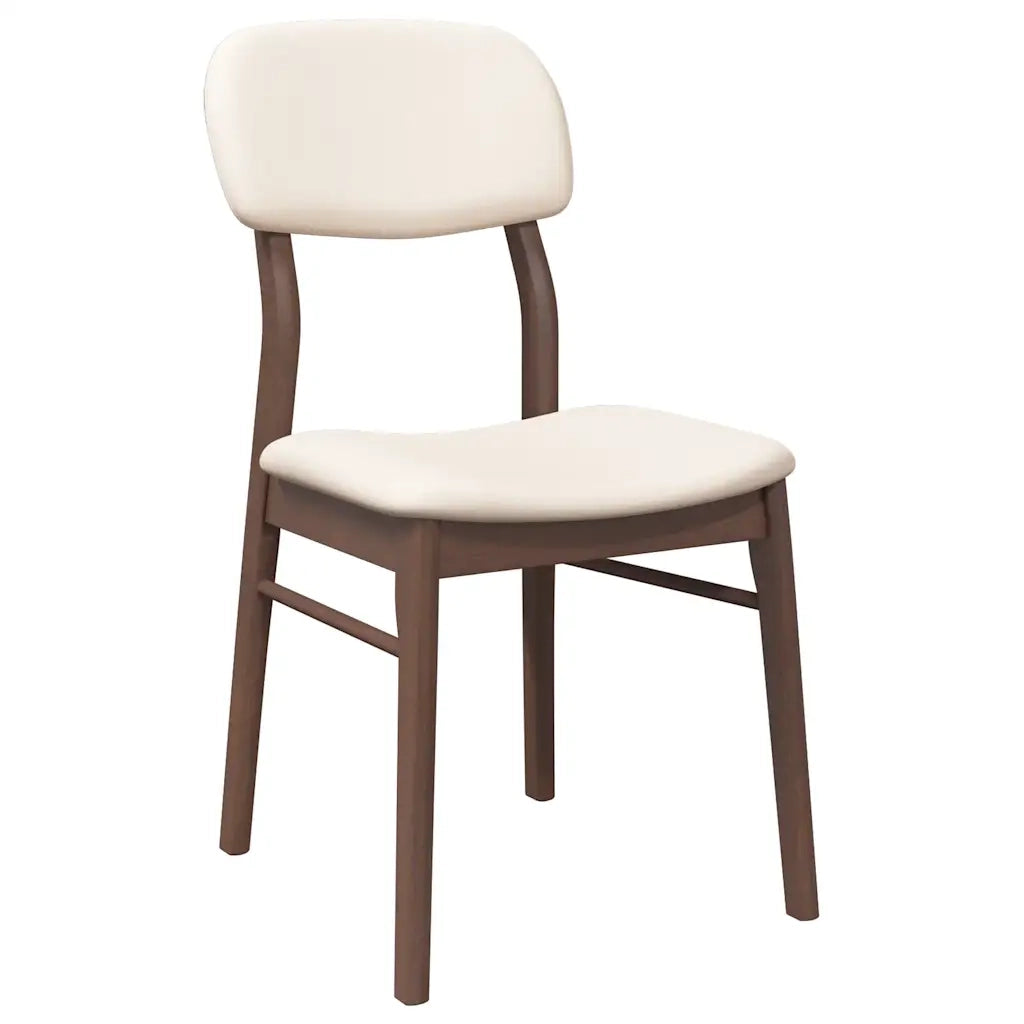 Sedie da Pranzo con Cuscini 2pz Marrone Legno Massello di Hevea 4102523