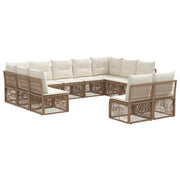 Set Divano da Giardino 11 pcs Beige polyrattan 3434376