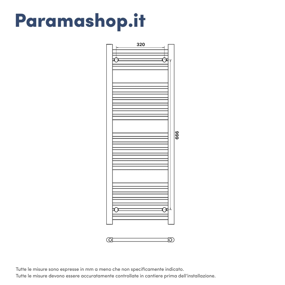 Termoarredo scaldasalviette 1200x450 bianco interasse 400 | Antares