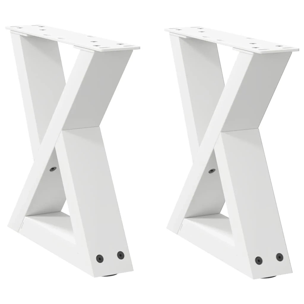 Set di 2 gambe regolabili per tavolino da caffè 30 x 30 cm design estetico moderno acciaio bianco 02_0056963