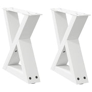 Set di 2 gambe regolabili per tavolino da caffè 30 x 30 cm design estetico moderno acciaio bianco 02_0056963