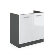 Vicco Mobile lavello cucina Bianco lucido 80 cm senza piano di lavoro