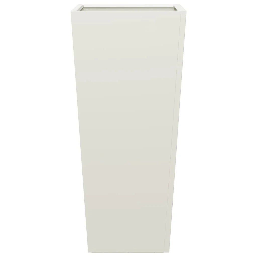 Fioriera rialzata per piante fiori giardino terrazze set da 2 35 x 35 x 75 cm acciaio bianco 02_0038940