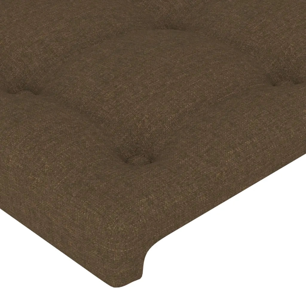 Testiera ad Orecchio-Testata con Orecchie Marrone Scuro 203x23x118/128 cm in Tessuto 390925