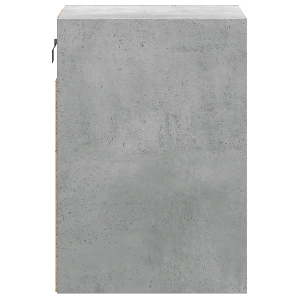 Comodini a Parete con Luci LED 2 pz Grigio Cemento