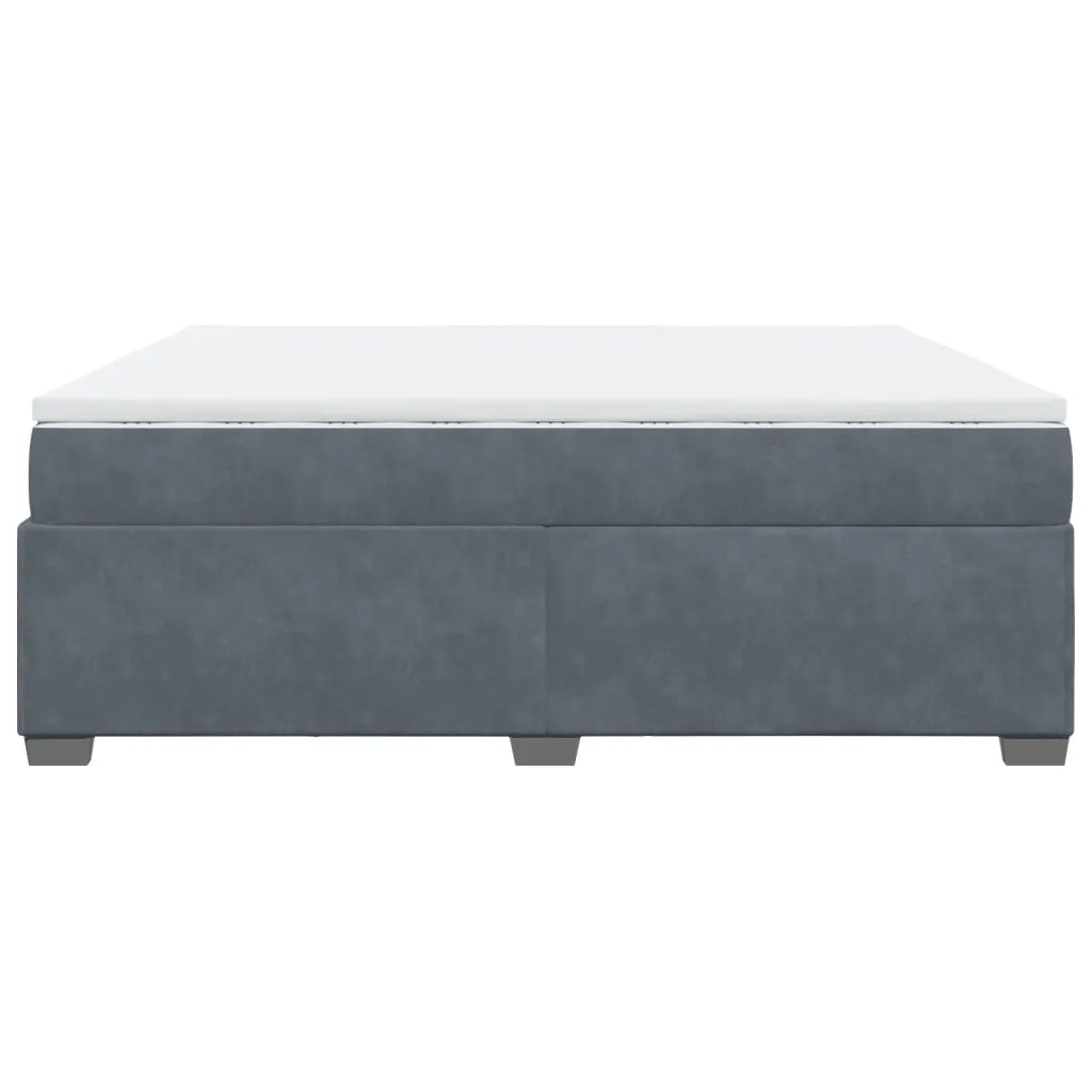 Giroletto a Molle con Materasso Grigio Scuro 200x200 cm Velluto 3285306