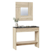 Alwin, Mobile da Ingresso Specchio Incluso, 92x33x79h cm Marrone Rovere