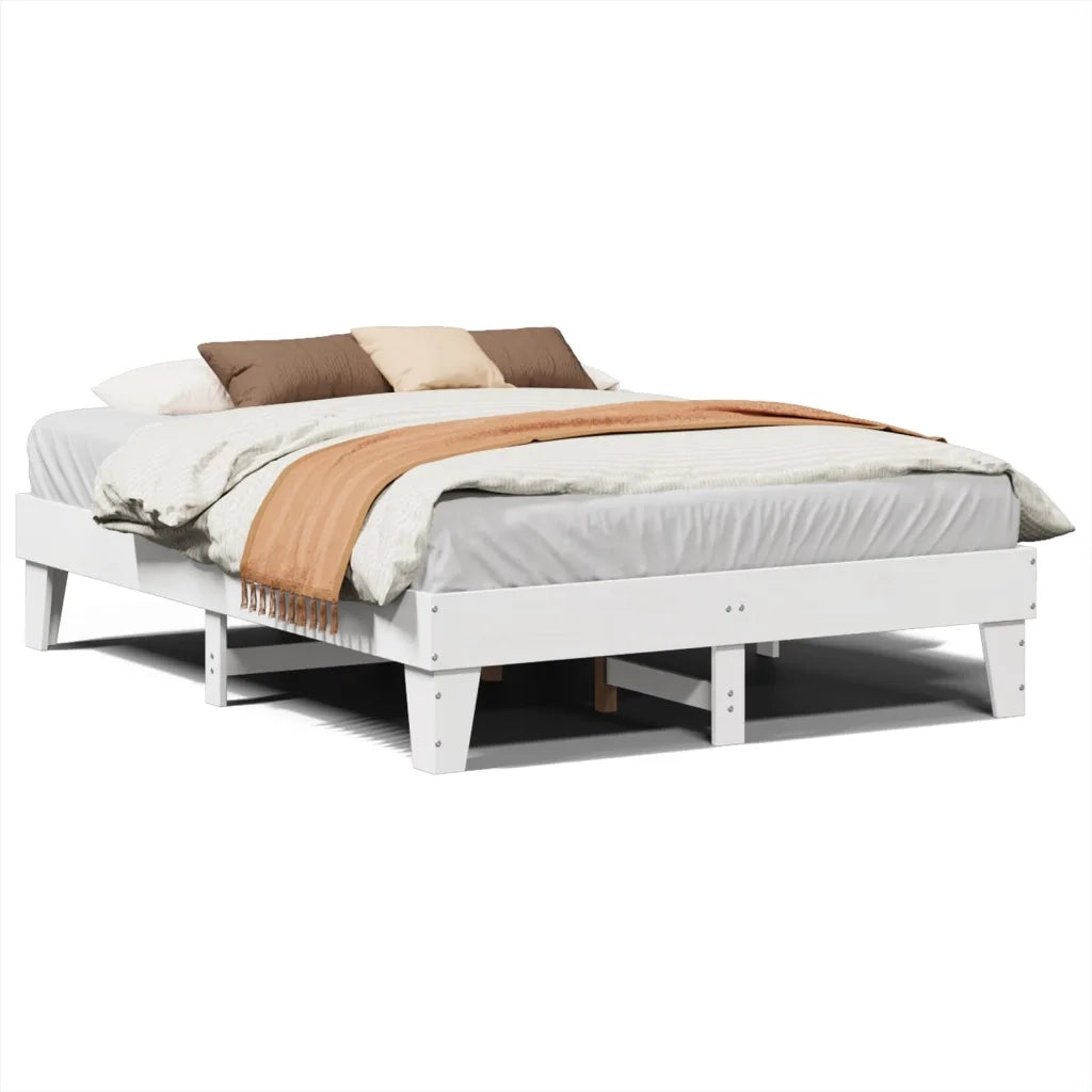vidaXL Letto senza Materasso Bianco 160x200 cm Legno Massello di Pino