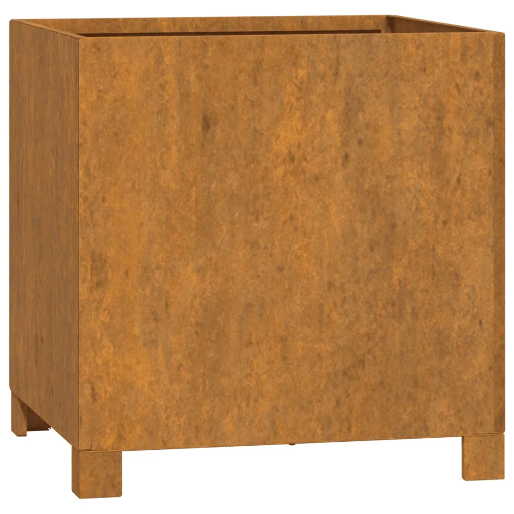 Aiuola rialzata/fioriera con gambe finitura ruggine 42 x 40 x 43 cm acciaio corten marrone 02_0038179