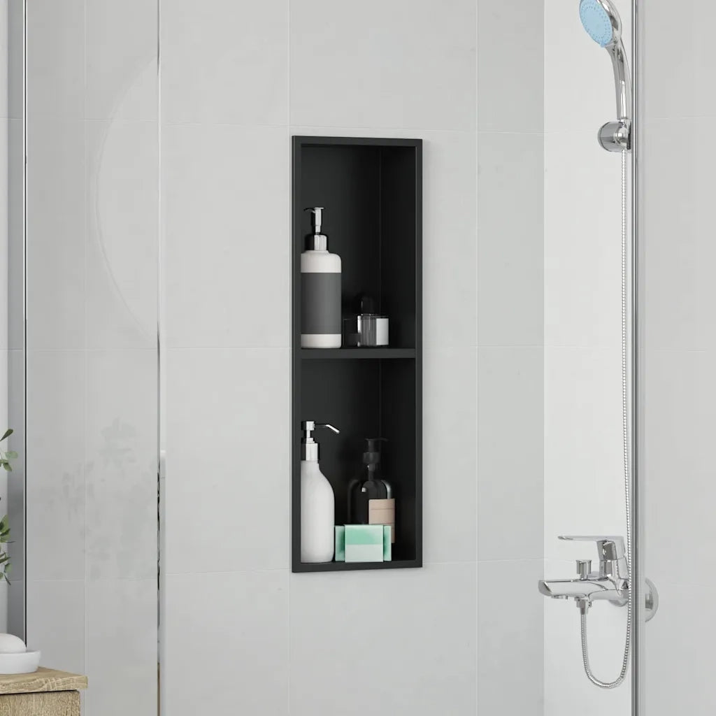 Nicchia per doccia Nero 60 x 20 x 9,5 cm Acciaio inossidabile CFW6907248