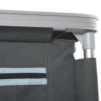 Cucina da Campeggio Doppio Armadietto, 3 Mensole e Sacca di Trasporto, Telaio Alluminio 96Lx49.5Px104cm Grigio