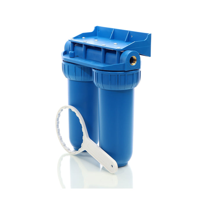 Naturewater Filtro dell'acqua a 2 livelli NW-BR10B2, con cartucce filtranti da 254 mm, attacco tubo 20,67 mm