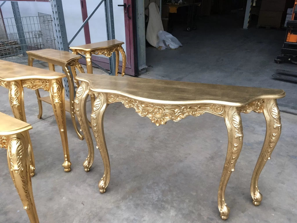 Consolle barocca in foglia oro misura  l.145 x h. 86 x p. 39 - Mobili 2G