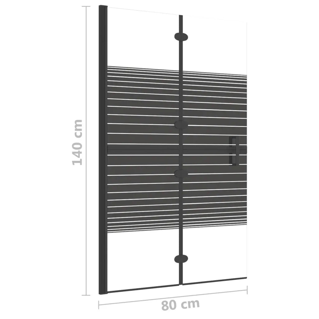 Pannello Doccia Pieghevole in ESG 80x140 cm Nero CFW4956991