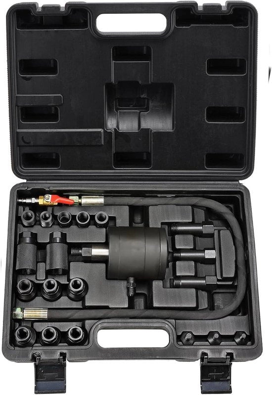 Tirante pneumatico per iniettore diesel + adattatore - set di attrezzi 21 pezzi Common Rail CDI