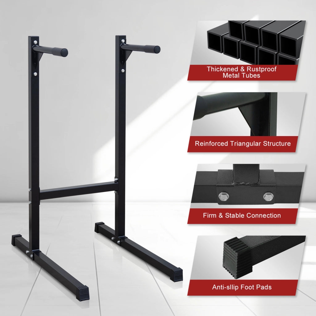 Stazione per Dip Heavy Duty con Impugnature in Schiuma, Barra Push Up Multifunzione per Allenamento Forza Corpo Intero, Dips Tricipiti e L-Sit, Home Gym