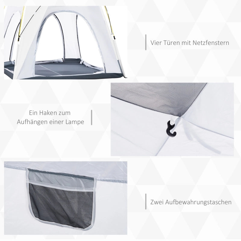 Tenda a cupola per 4 persone; leggera; stabile; impermeabile; UV 50+ Tenda da campeggio con finestra a gancio; tenda familiare con teli da terra e colonna d'acqua da 1000mm per campeggio; Viaggio Giardino trekking