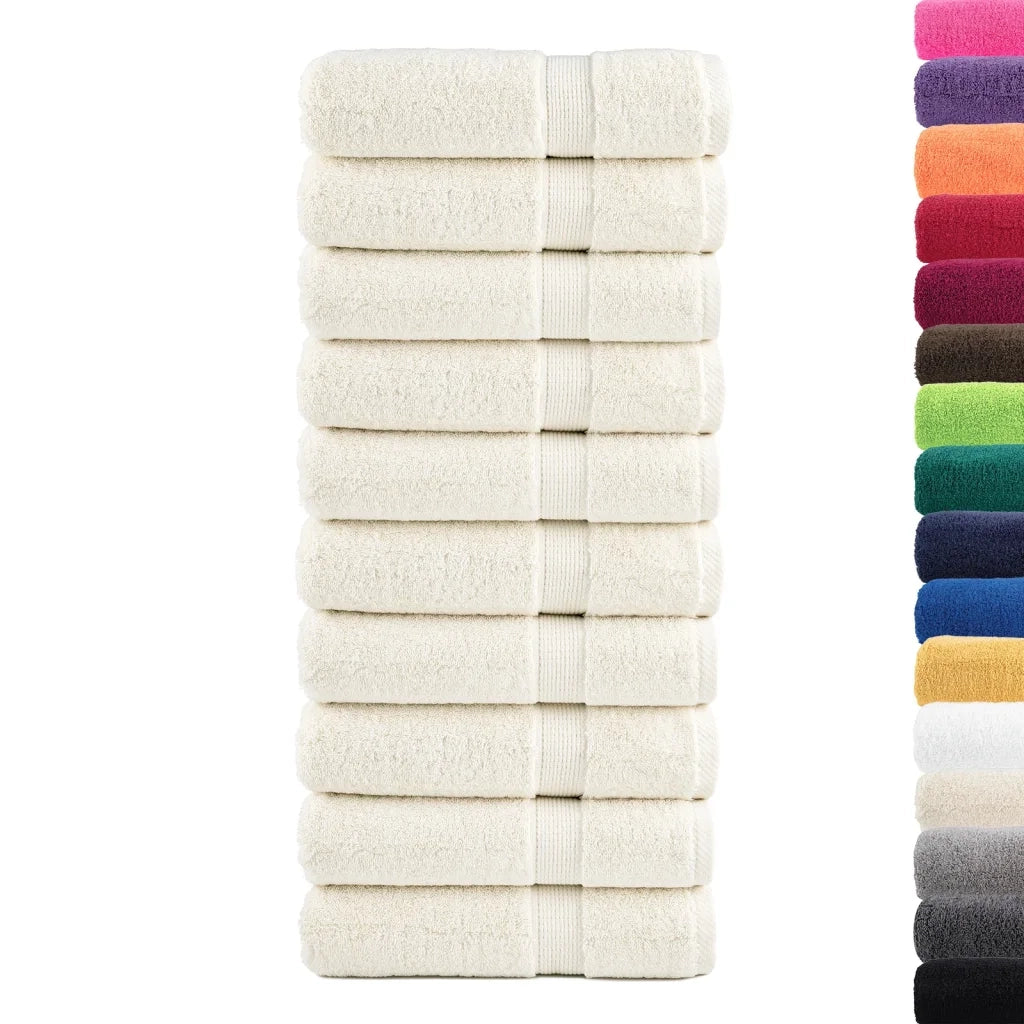 Asciugamani da bagno Premium SOLUND 10 pz Crema 100x150 cm 600 g/m² 137481