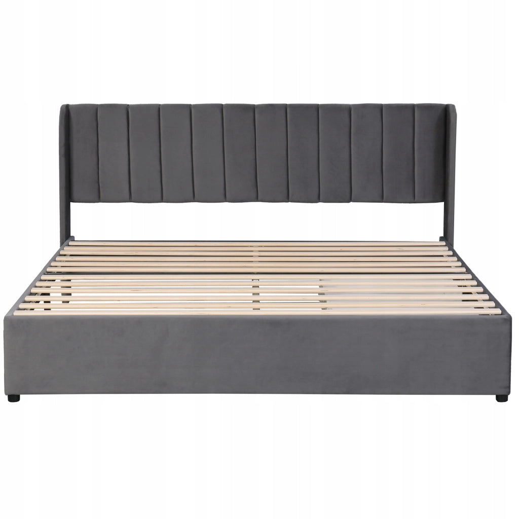 Letto matrimoniale 180x200cm - Xylo - 2 cassetti, velluto