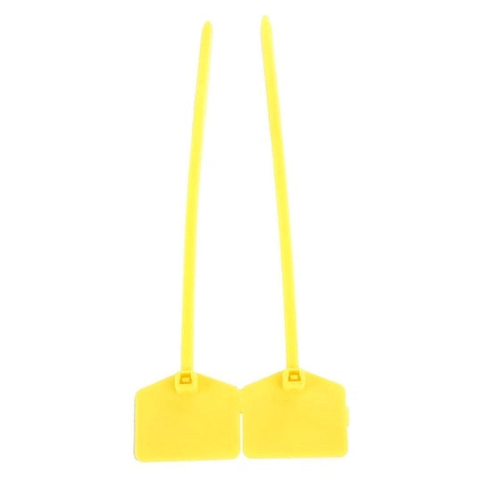 Etichette di sicurezza autoadesive 100 pezzi - Etichette di sicurezza con rilascio controllato - Etichette di identificazione per bagagli e cavi - Etichette di sicurezza zip tie stabili - Etichette di identificazione per bagagli e cavi