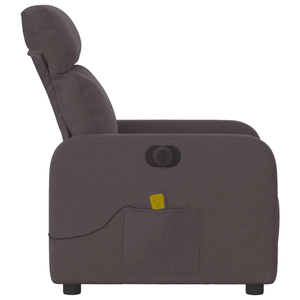 Divano Sedia-Poltrona Massaggio Reclinabile Elettrica Marrone Scuro Tessuto 796280