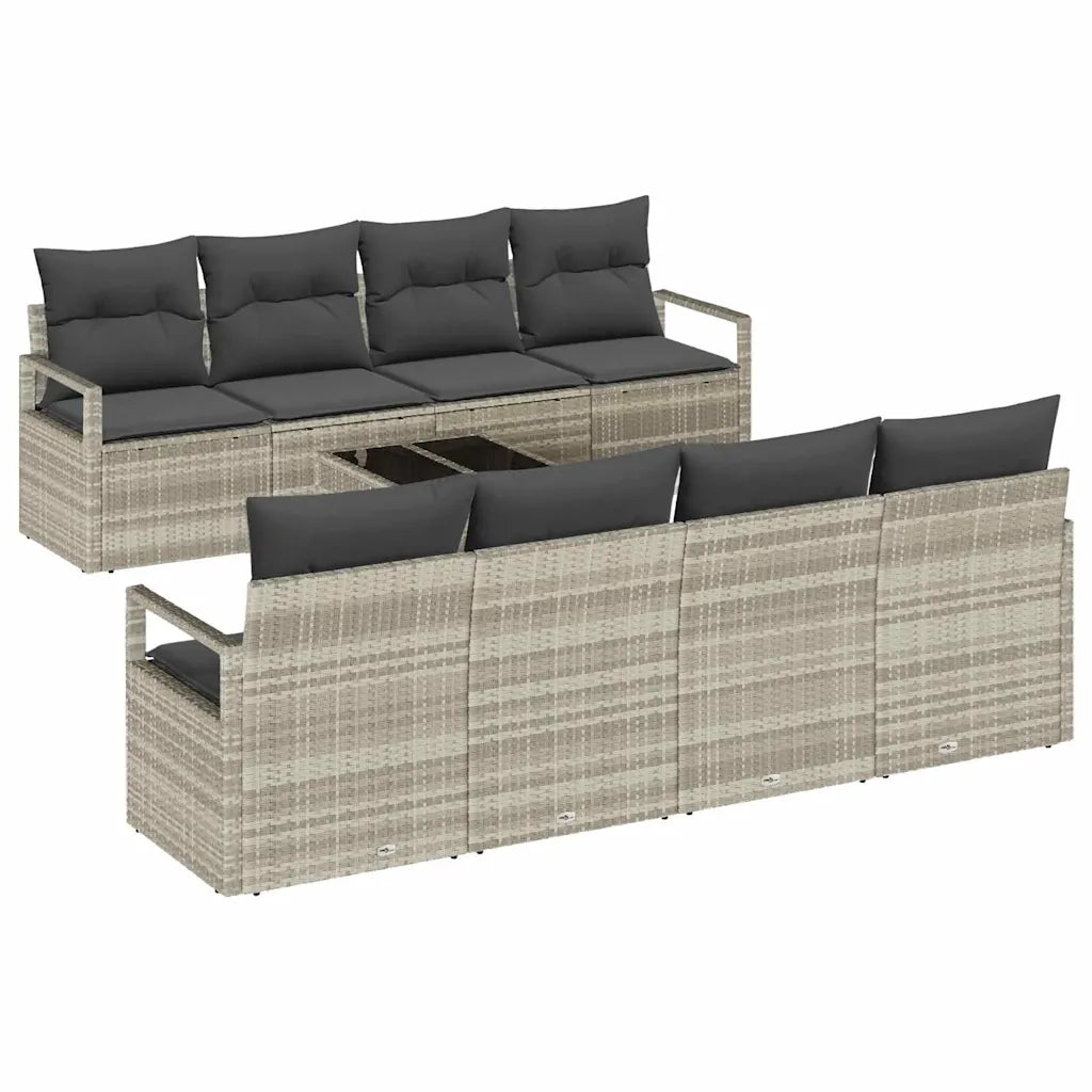 Set Divano da Giardino 9 pcs Grigio chiaro e grigio scuro 3354981