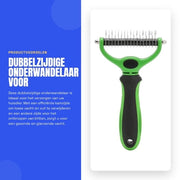 Onderwandelaar in acciaio inossidabile a doppia faccia - Hark/Utensile di cura - Piastrine a spazzola - Per gatti/cani - Sicuro e morbido - Rimozione efficace di aderenze - Spazzola per pelo