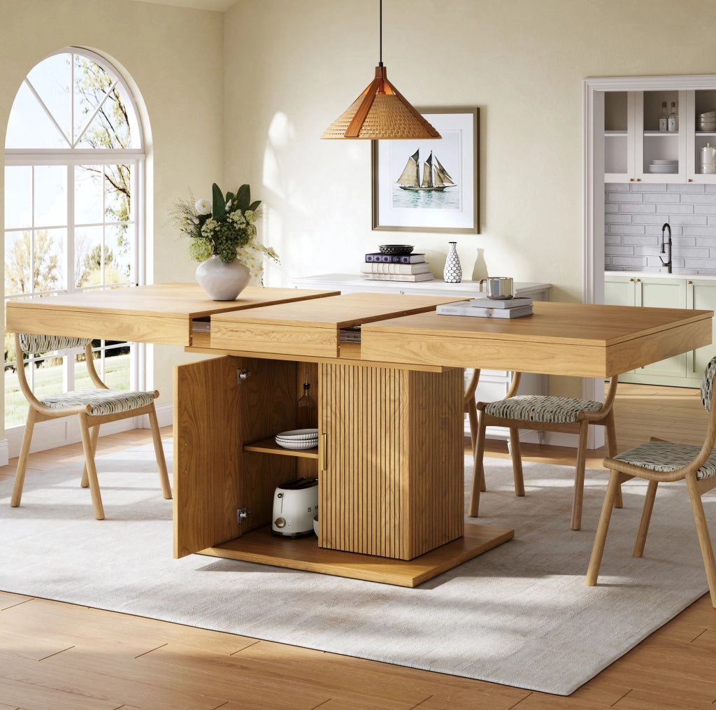 Tavolo da pranzo estensibile con vano contenitore 140-180 cm