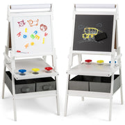 Cavalletto 3 in 1 per bambini, Cavalletto con doppia faccia magnetica e lavagna bianca Bianco-Cavalletti e lavagne bambini