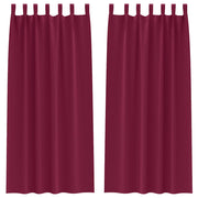 Tende Oscuranti | Tende Blackout con Anelli 2 pz Rosso Vino 260 x 140 cm