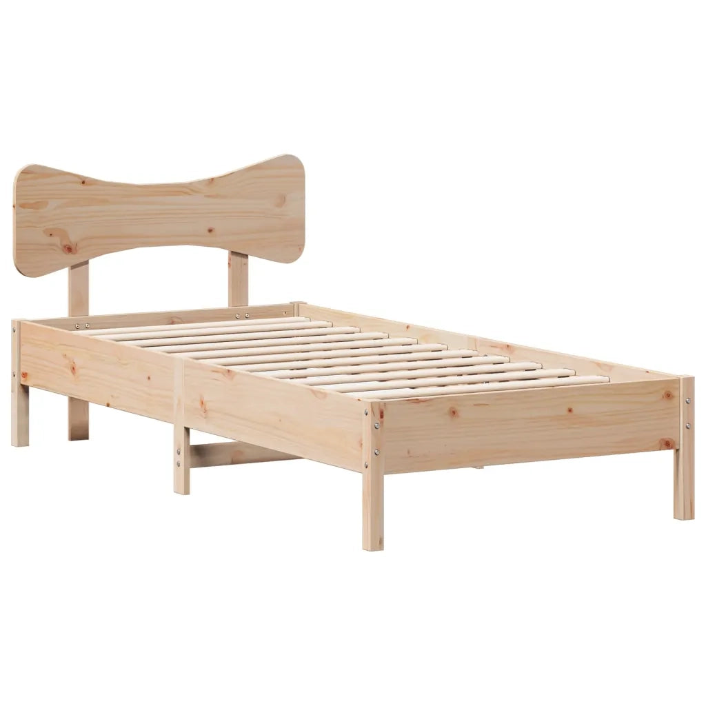 Letto singolo | Letto per adulti | Giroletto senza Materasso 75x190 cm in Legno Massello di Pino
