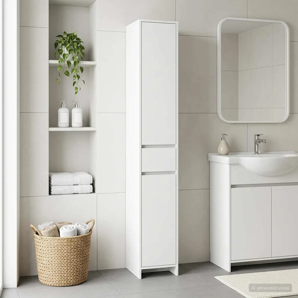 Mobile da Bagno Bianco 30 x 33 x 190 cm Legno ingegnerizzato 890752
