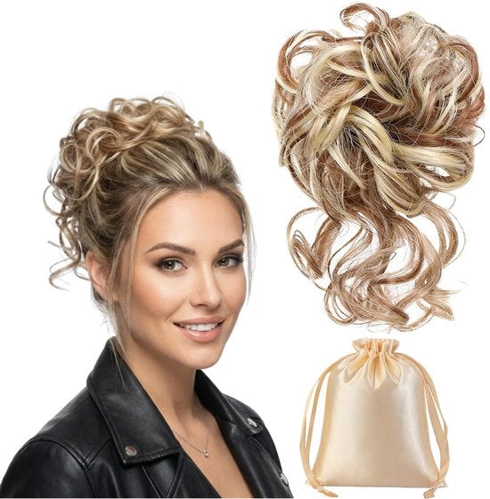 Stuzzicadenti per capelli con elastico - Treccia disordinata - Ferro per capelli a spirale - Stuzzicadenti per donne - Combinazione di colori naturali - Facile da utilizzare - Dutt