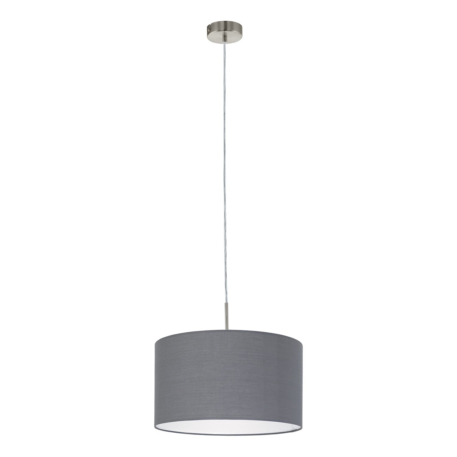 Lampadario A Sospensione Minimal Pasteri Acciaio Nichel Opaco Grigio 1 Luce E27