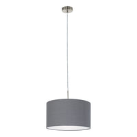 Lampadario A Sospensione Minimal Pasteri Acciaio Nichel Opaco Grigio 1 Luce E27