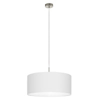 Lampadario A Sospensione Minimal Pasteri Grande Acciaio Nichel Bianco 1 Luce E27