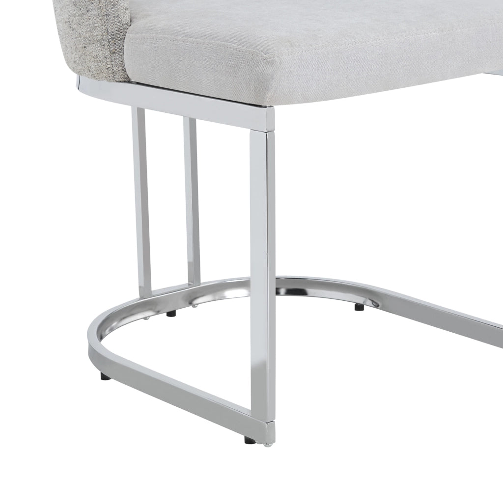 Set di 4 sedie 61.5x53.5x86 cm con doppio schienale; chenille grigio e argento
