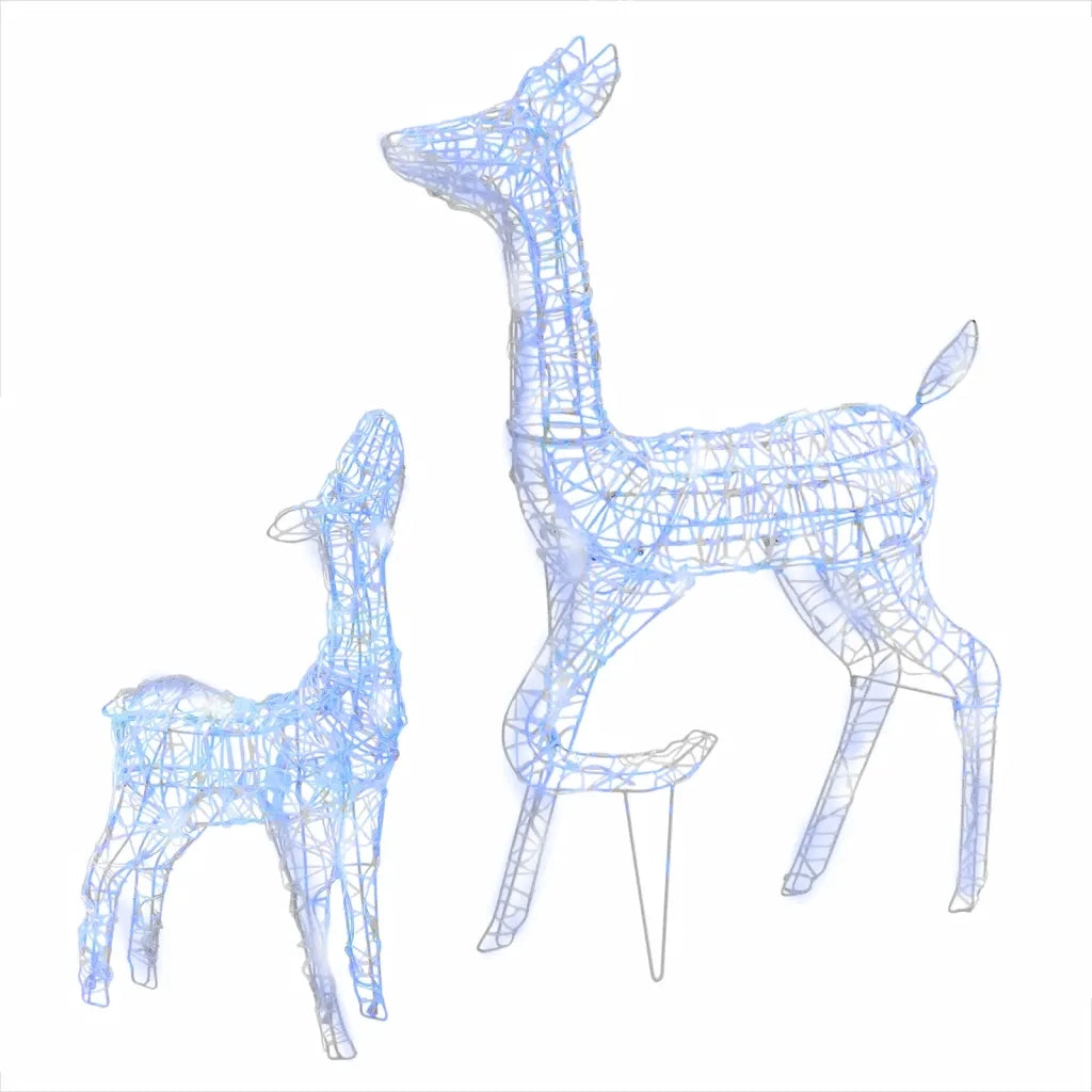Famiglia di Renne di Natale 160 LED Blu in Acrilico 329791