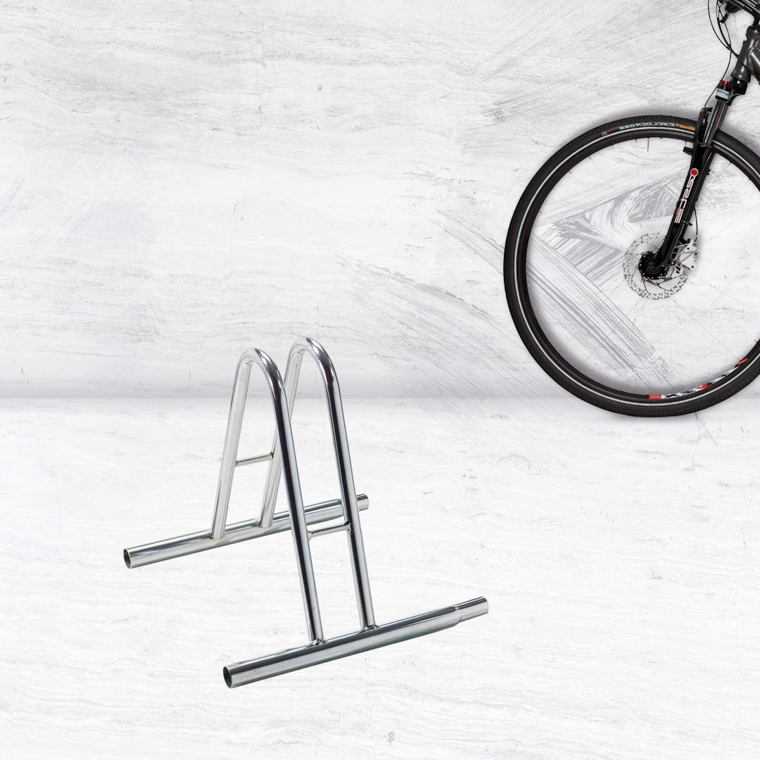 Andrys Rastrelliera Bici 1 Posto Alto Modulabile Acciaio Zincato Argento