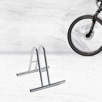 Andrys Rastrelliera Bici 1 Posto Alto Modulabile Acciaio Zincato Argento