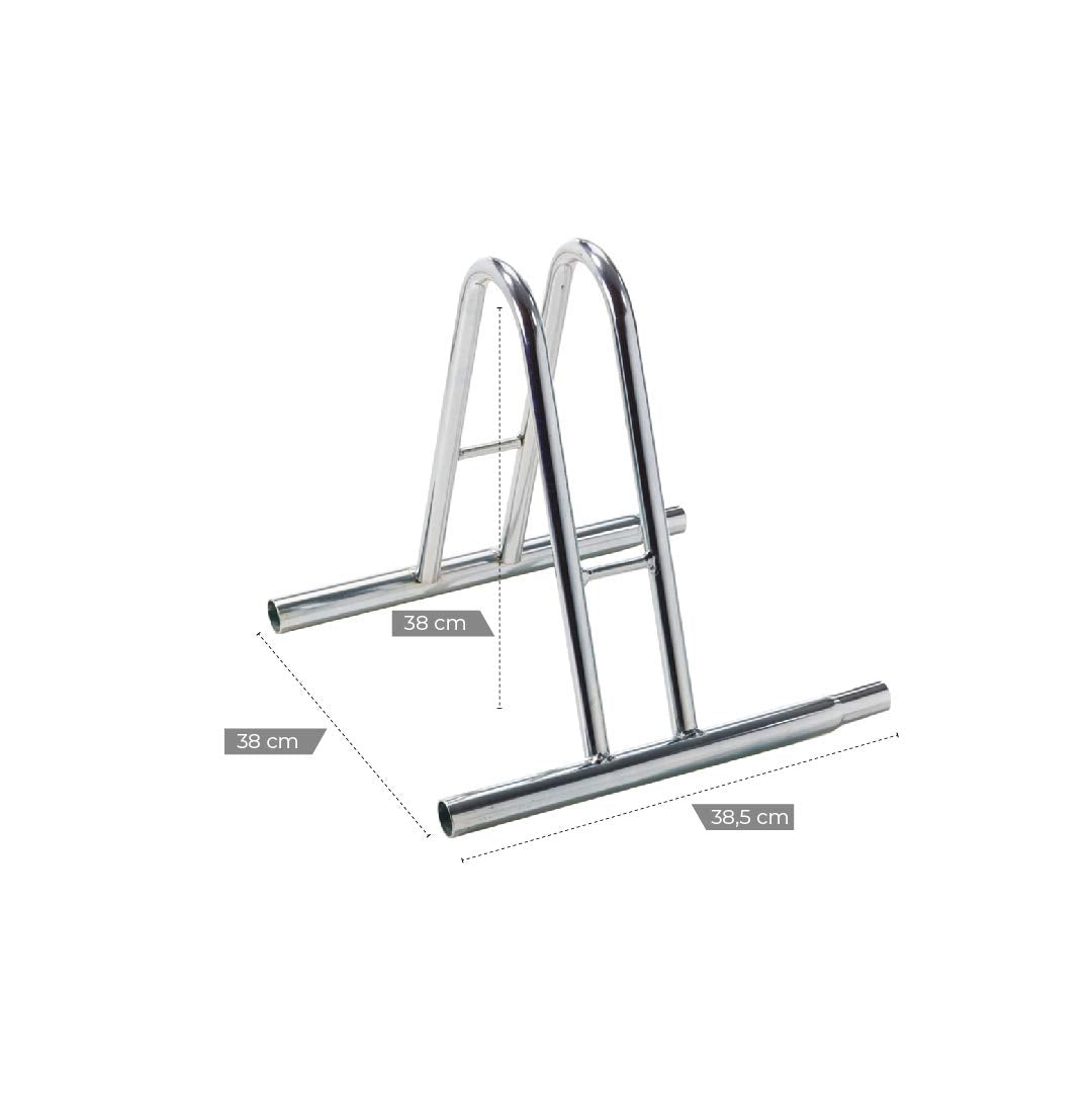 Andrys Rastrelliera Bici 1 Posto Alto Modulabile Acciaio Zincato Argento