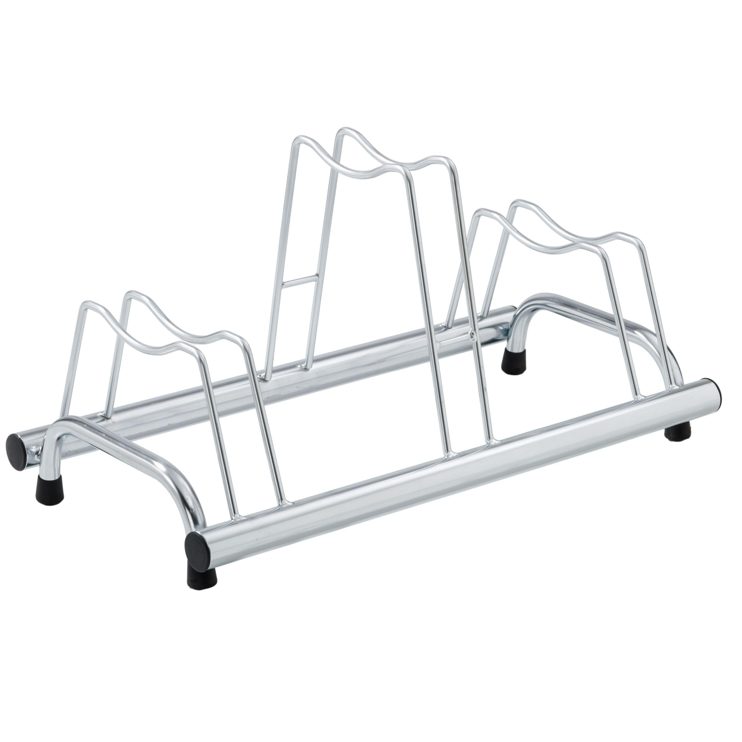 Andrys Rastrelliera Bici 3 Posti Alto/Basso per Freni a Disco Zincato Argento