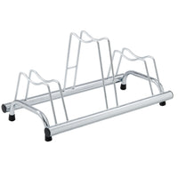 Andrys Rastrelliera Bici 3 Posti Alto/Basso per Freni a Disco Zincato Argento