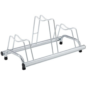 Andrys Rastrelliera Bici 3 Posti Alto/Basso per Freni a Disco Zincato Argento