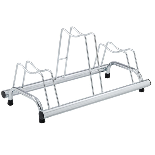 Andrys Rastrelliera Bici 3 Posti Alto/Basso per Freni a Disco Zincato Argento